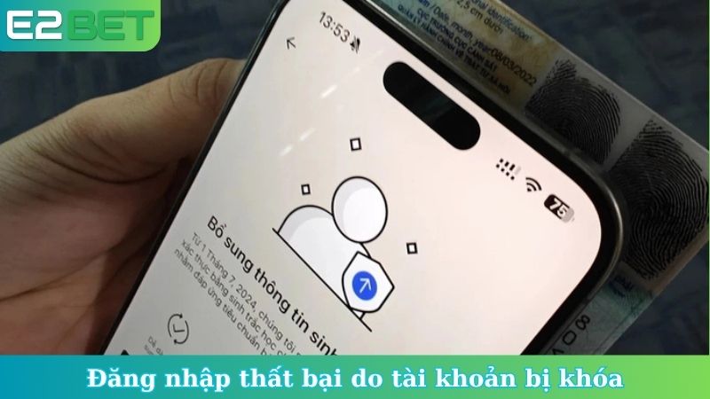 Đăng nhập thất bại do tài khoản bị khóa