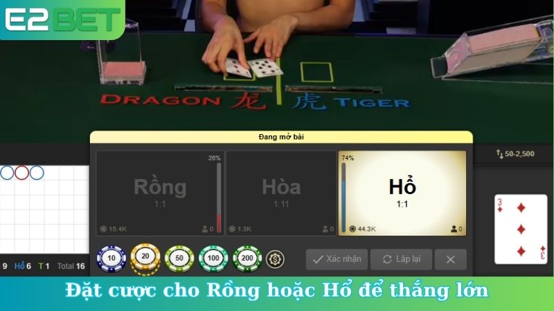 Đặt cược cho Rồng hoặc Hổ để thắng lớn