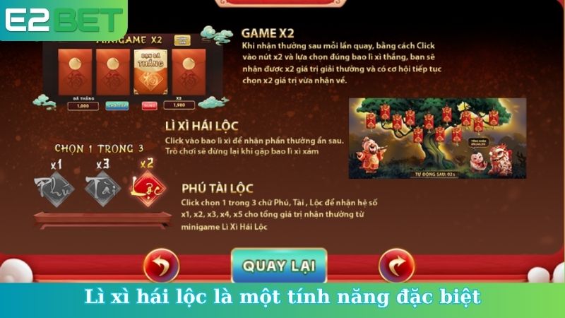 Lì xì hái lộc là một tính năng đặc biệt