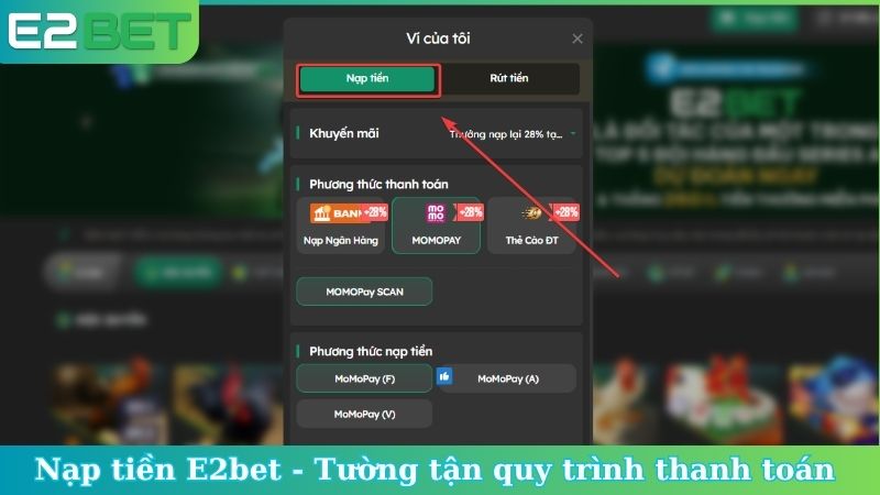 Nạp tiền E2bet